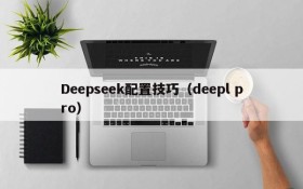 Deepseek配置技巧（deepl pro）