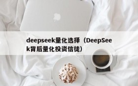 deepseek量化选择（DeepSeek背后量化投资信徒）