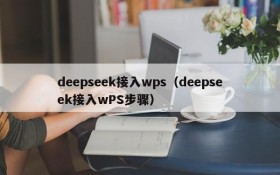 deepseek接入wps（deepseek接入wPS步骤）