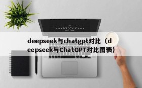 deepseek与chatgpt对比(deepseek与ChatGPT对比图表)