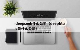 deepseek什么公司（deepblue是什么公司）