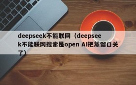 deepseek不能联网（deepseek不能联网搜索是open AI把蒸馏口关了）