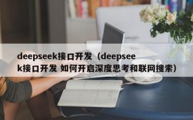 deepseek接口开发（deepseek接口开发 如何开启深度思考和联网搜索）