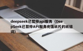 deepseek已暂停api服务(DeepSeek已暂停API服务充值纸片的纸组词)