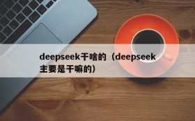 deepseek干啥的(deepseek主要是干嘛的)