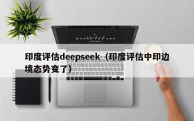 印度评估deepseek（印度评估中印边境态势变了）