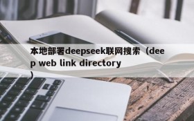 本地部署deepseek联网搜索(deep web link directory)
